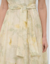 Green and ecru floral print chiffon ... | Roberto Verino