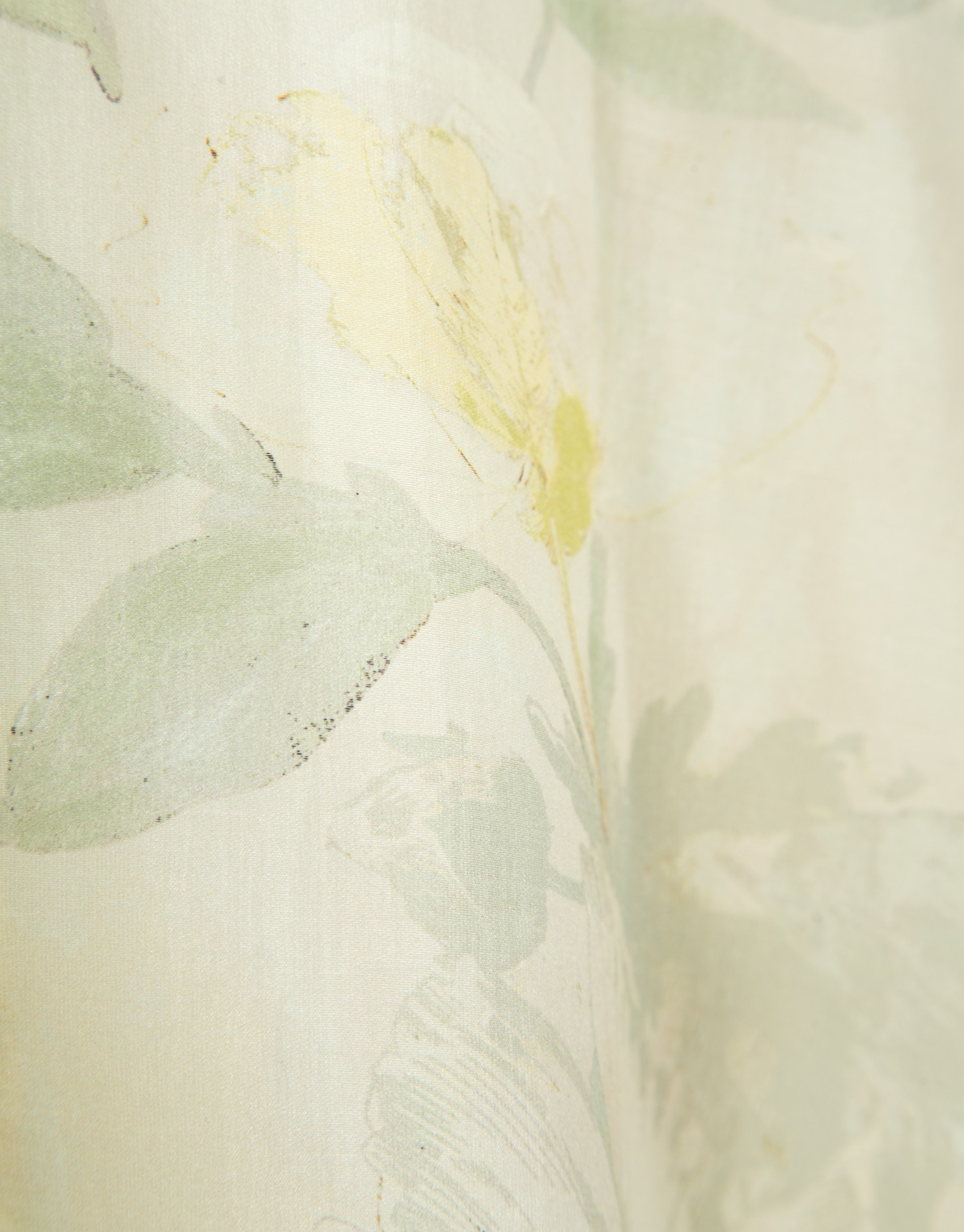 Green and ecru floral print chiffon ... | Roberto Verino