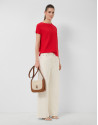 Red fine knit batwing sleeve jumper - Woman | Roberto Verino