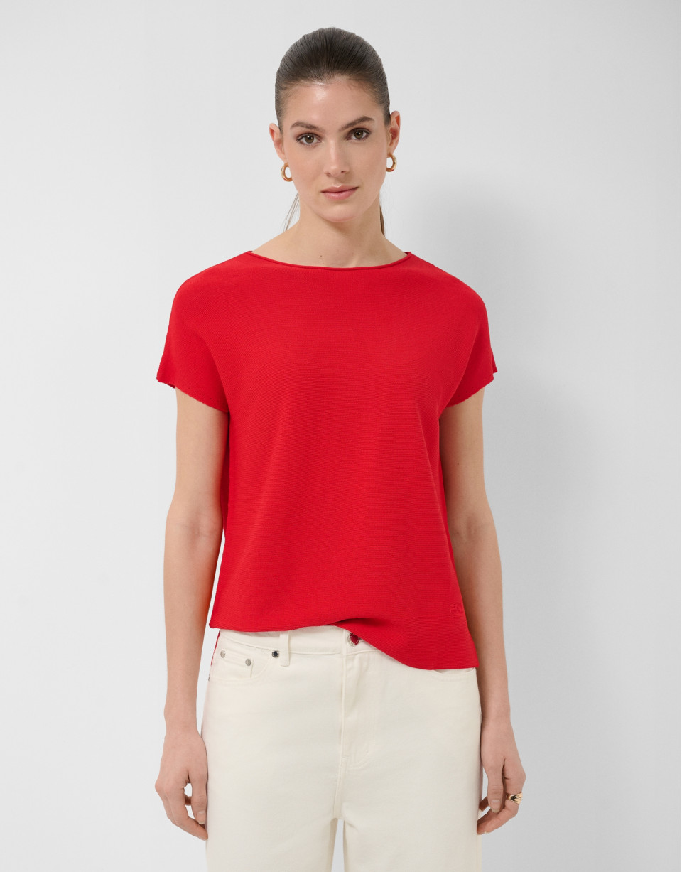 Jersey punto fino manga murciélago rojo - Mujer | Roberto Verino