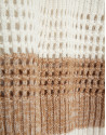 Ecru/camel striped three-quarter sleeve jumper | Roberto Verino