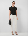 Black unstitched linen knit jumper - Woman | Roberto Verino