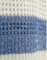 Ecru/blue striped three-quarter sleeve jumper | Roberto Verino