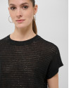 Black unstitched linen knit jumper - Woman | Roberto Verino