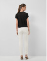 Black unstitched linen knit jumper - Woman | Roberto Verino