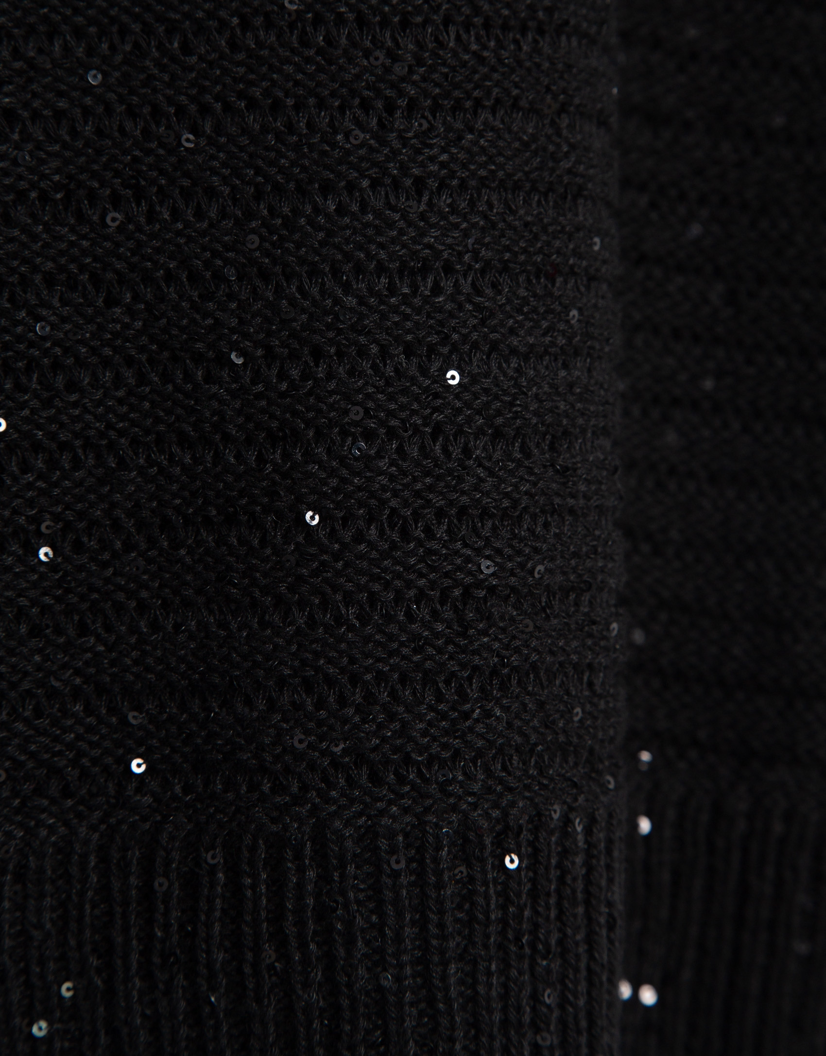 Black unstitched linen knit jumper - Woman | Roberto Verino