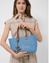 Zendaya Satchel light blue knit handbag - Woman | Roberto Verino