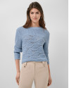 Blue long-sleeved wave pattern jumper - Woman | Roberto Verino