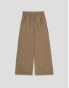 Camel linen palazzo trousers - Woman - SS2026 | Roberto Verino