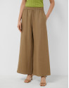 Pantalón palazzo lino cámel - Mujer - PV2026 | Roberto Verino