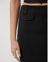 Black technical fabric straight midi skirt | Roberto Verino