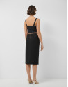 Falda recta midi tejido técnico negro - Mujer | Roberto Verino