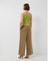 Pantalón palazzo lino cámel - Mujer - PV2026 | Roberto Verino