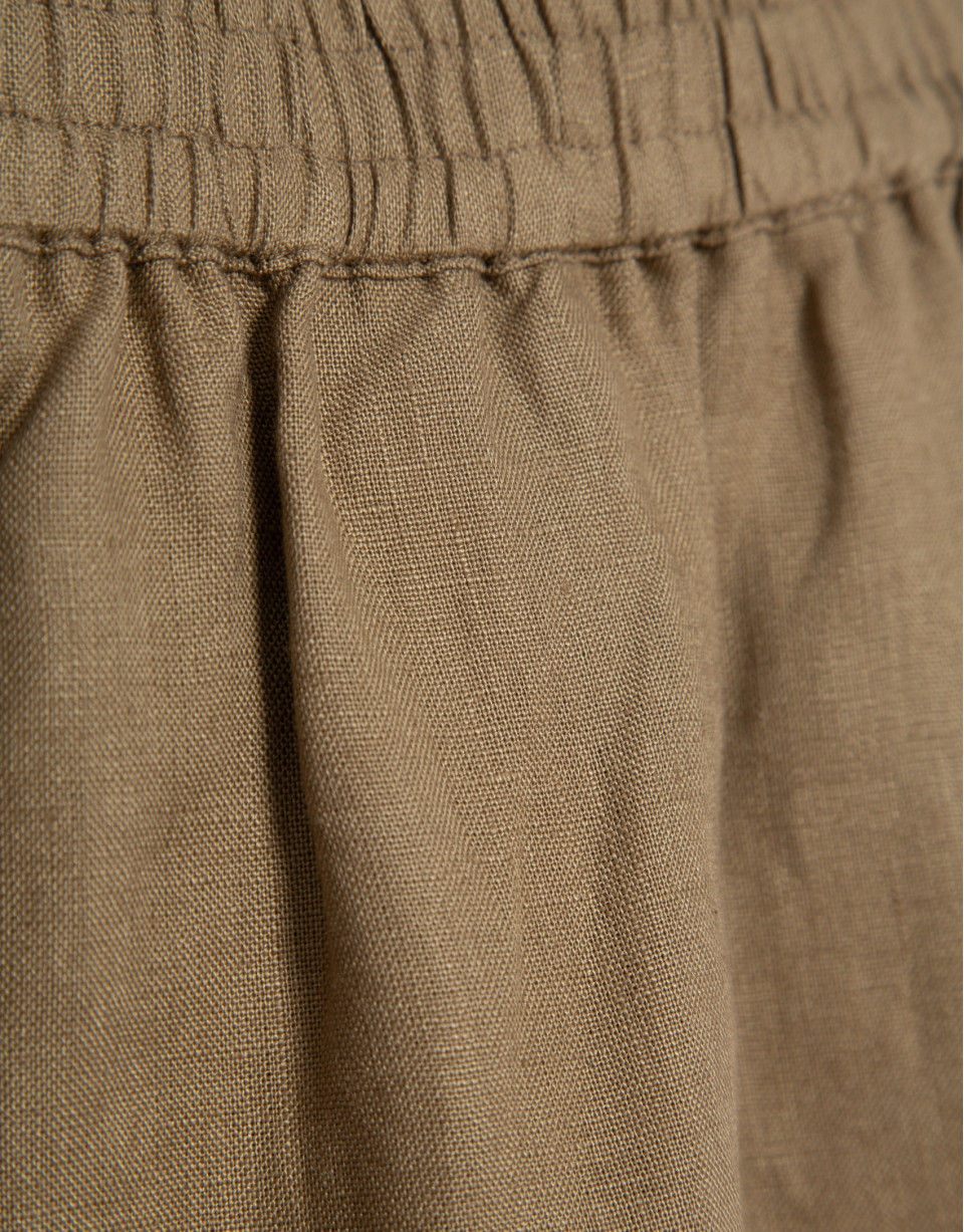 Pantalón palazzo lino cámel - Mujer - PV2026 | Roberto Verino
