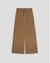 Brown gathered wide-leg trousers - Woman | Roberto Verino