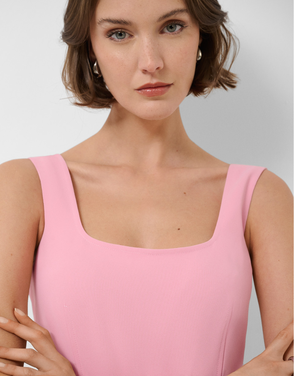 Pink crepe strappy jumpsuit - Woman - SS2026 | Roberto Verino