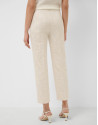 Beige straight-leg trousers with floral ... | Roberto Verino