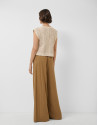 Brown gathered wide-leg trousers - Woman | Roberto Verino