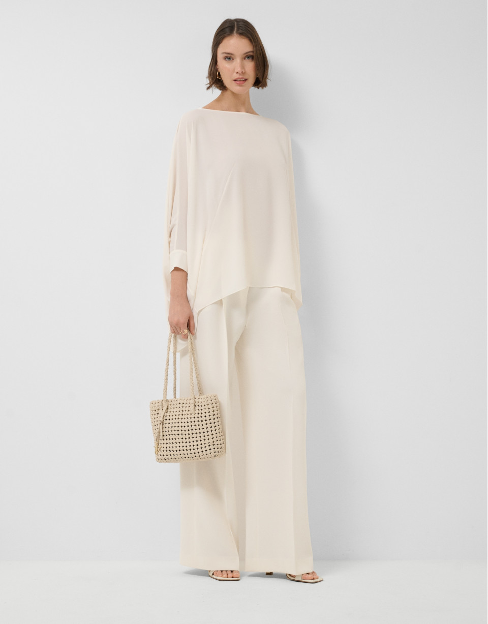 Long, flowing ecru blouse - Woman - SS2026 | Roberto Verino
