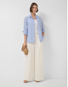 Oversized blue and white striped linen shirt | Roberto Verino