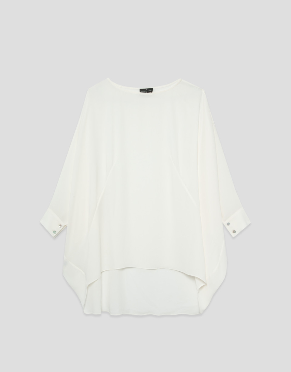 Long, flowing ecru blouse - Woman - SS2026 | Roberto Verino
