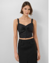 Black woven crop top - Woman - SS2026 | Roberto Verino