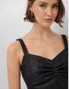 Black woven crop top - Woman - SS2026 | Roberto Verino