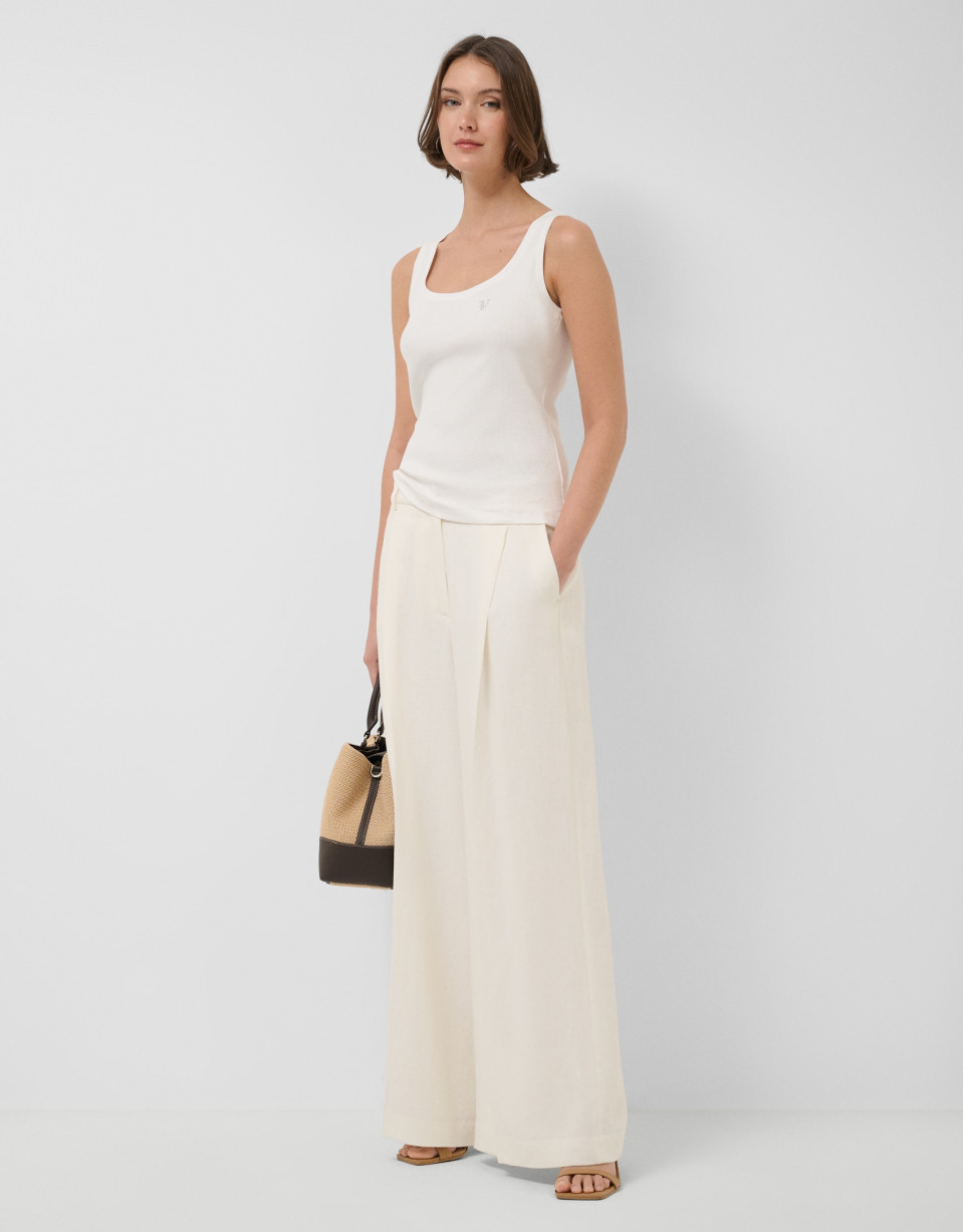 White ribbed tank top - Woman - SS2026 | Roberto Verino