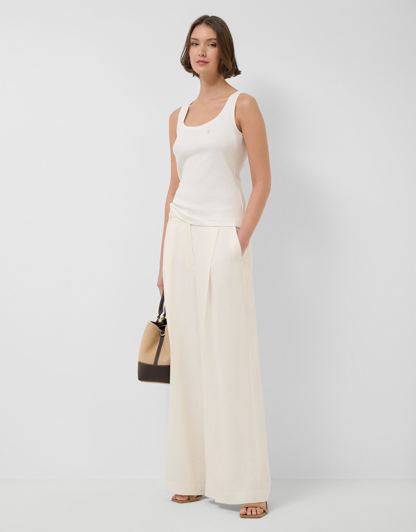 White ribbed tank top - Woman - SS2026 | Roberto Verino