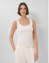 White ribbed tank top - Woman - SS2026 | Roberto Verino