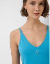 Turquoise blue double strap T-shirt - Woman | Roberto Verino
