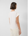 Oversized white sleeveless T-shirt with stars... | Roberto Verino