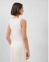 White ribbed tank top - Woman - SS2026 | Roberto Verino