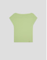Green draped neckline T-shirt - Woman - SS2026 | Roberto Verino
