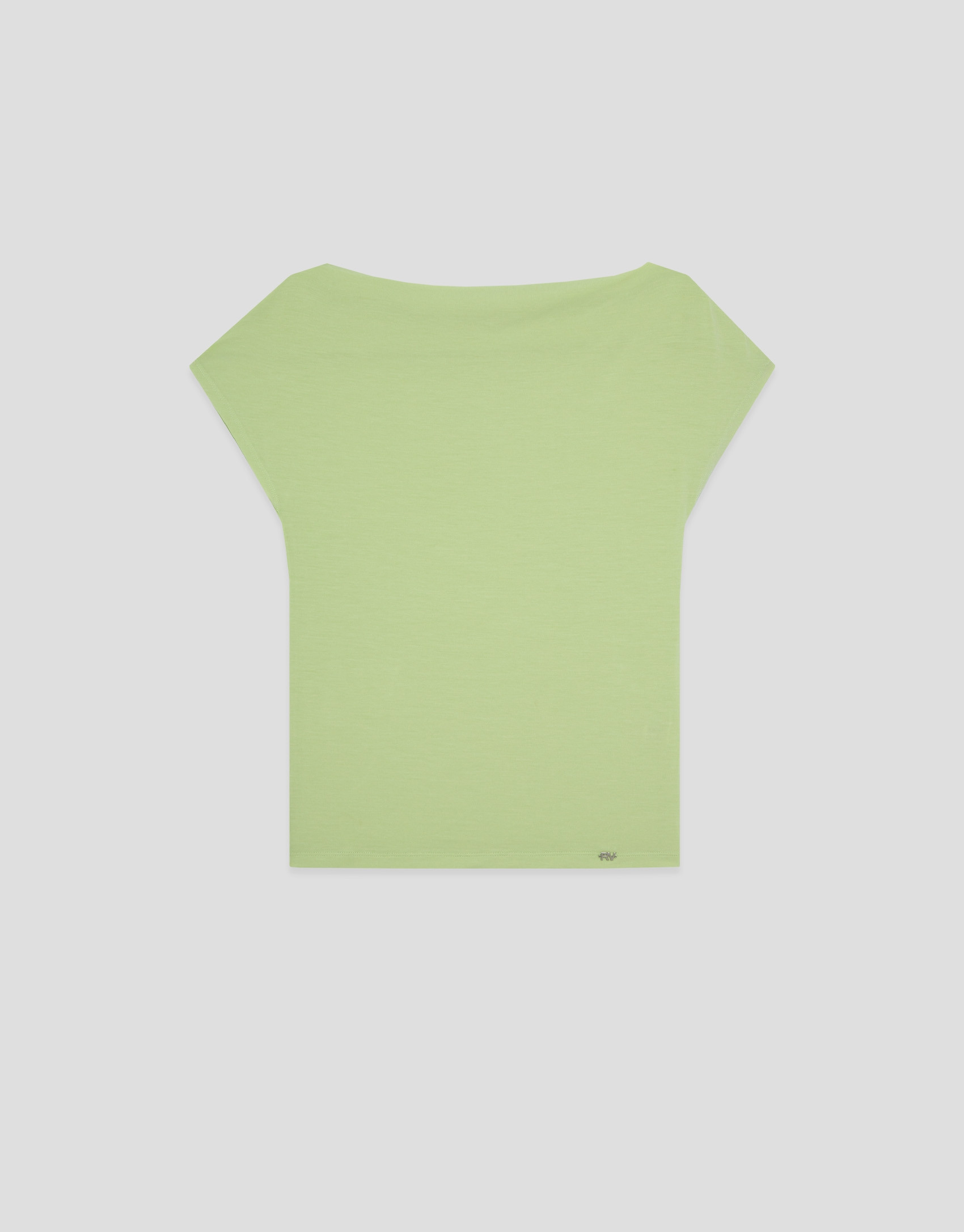 Green draped neckline T-shirt - Woman - SS2026 | Roberto Verino