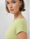 Green draped neckline T-shirt - Woman - SS2026 | Roberto Verino