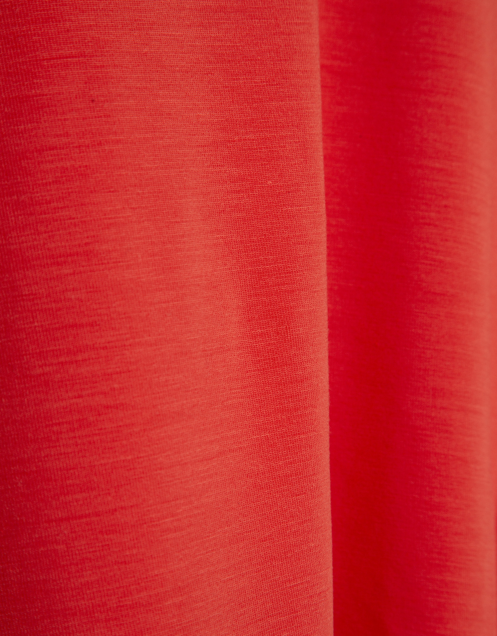 Coral red t-shirt with gathered shoulder | Roberto Verino