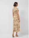 Camel-coloured printed shirt dress - Woman | Roberto Verino