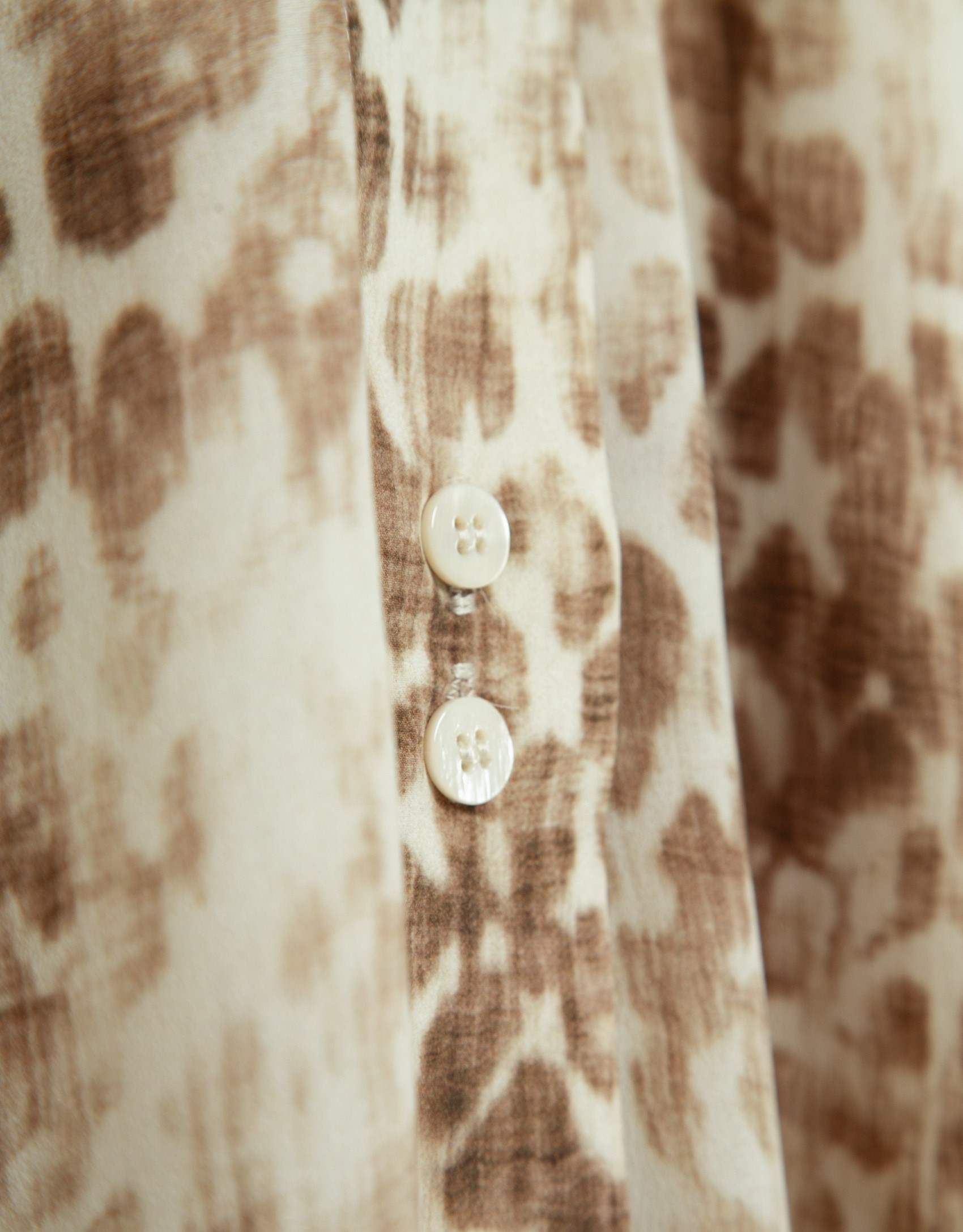 Camel-coloured printed shirt dress - Woman | Roberto Verino