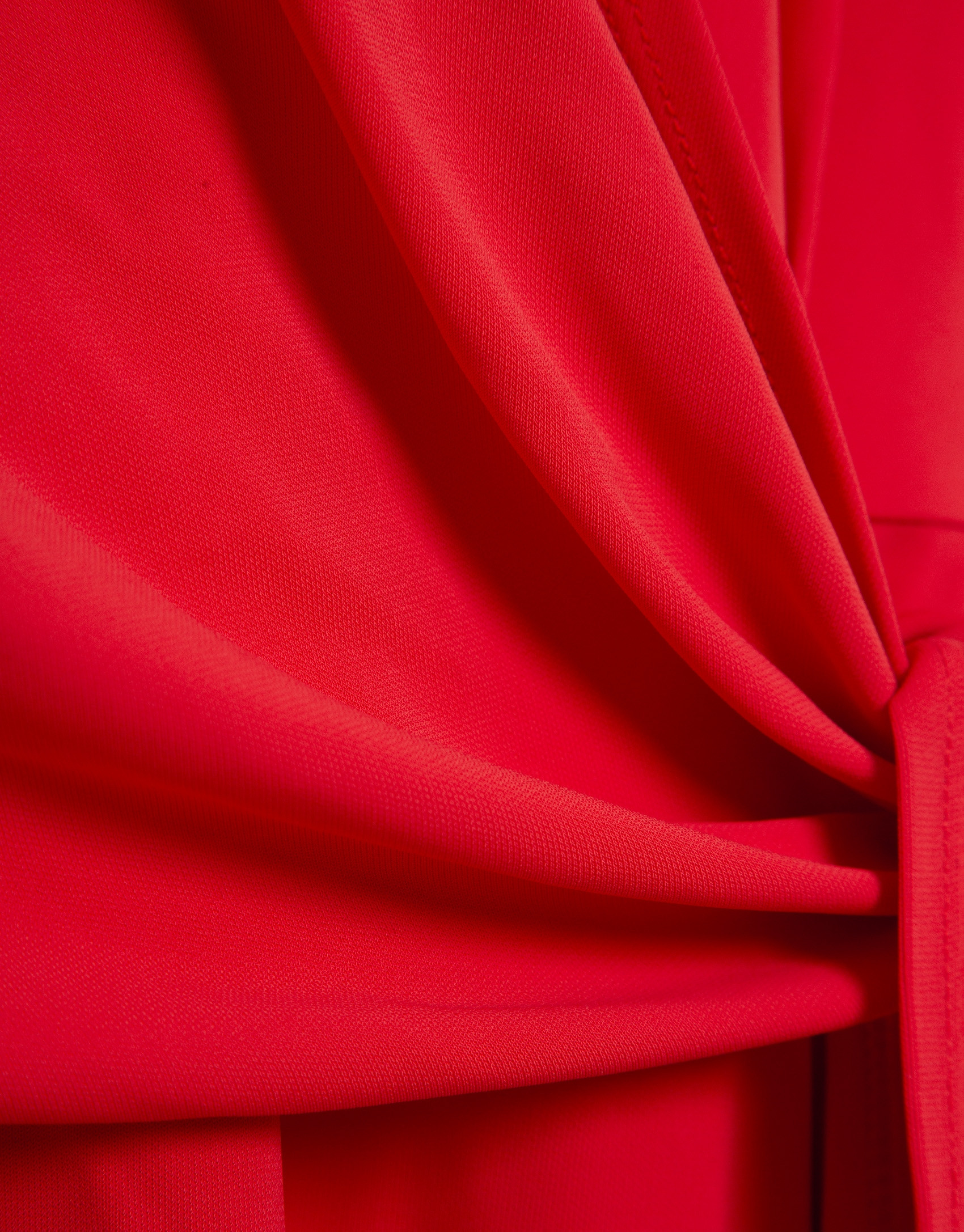 Red knit sleeveless wrap midi dress - Woman | Roberto Verino