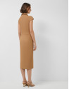 Sleeveless camel dress with V-neck - Woman | Roberto Verino