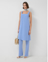 Light blue crepe dress with armholes - Woman | Roberto Verino
