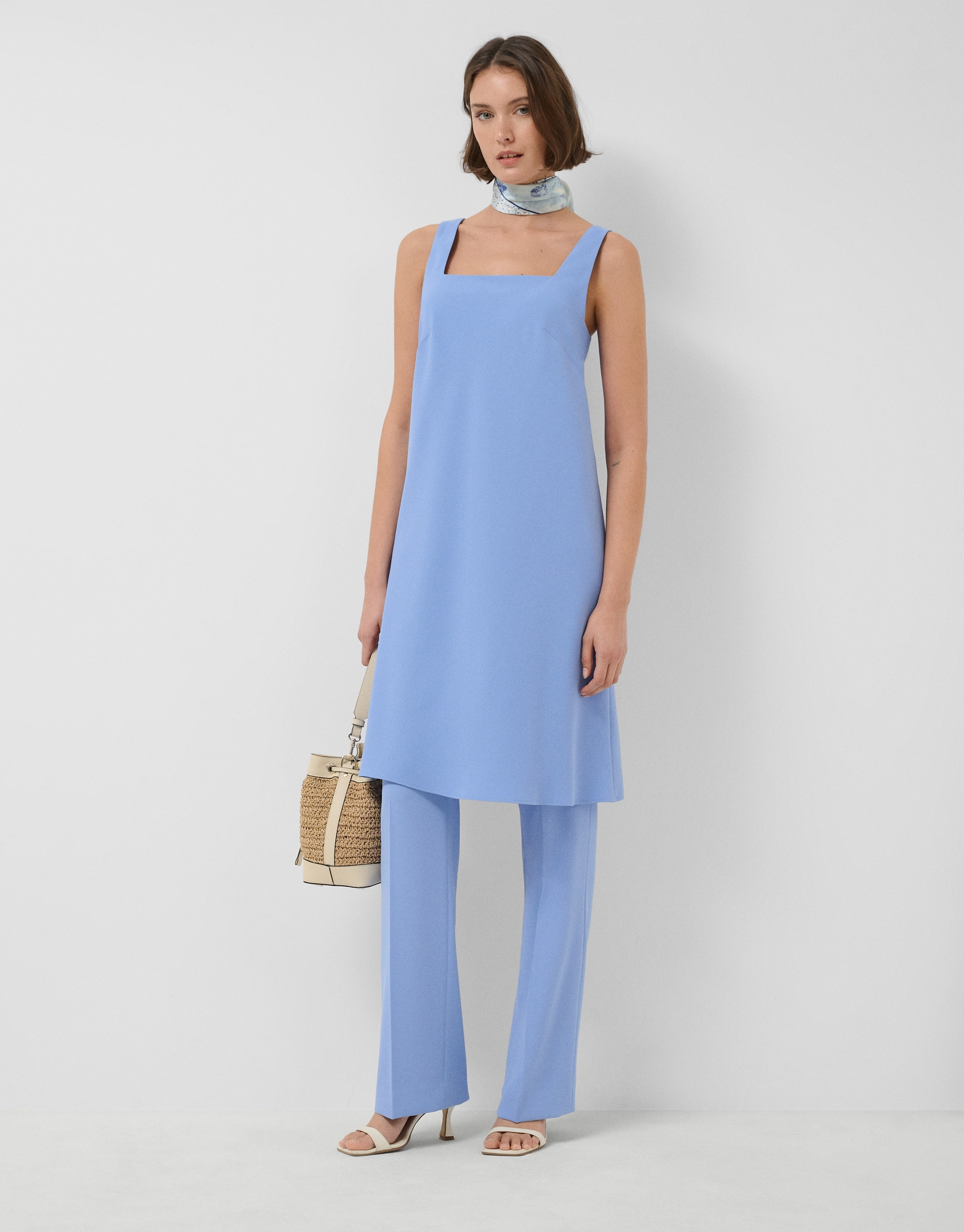 Vestido sisas crepé azul claro - Mujer - PV2026 | Roberto Verino