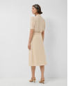 Beige three-quarter sleeve midi dress - Woman | Roberto Verino