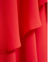 Red flowing chiffon ruffle dress - Woman | Roberto Verino