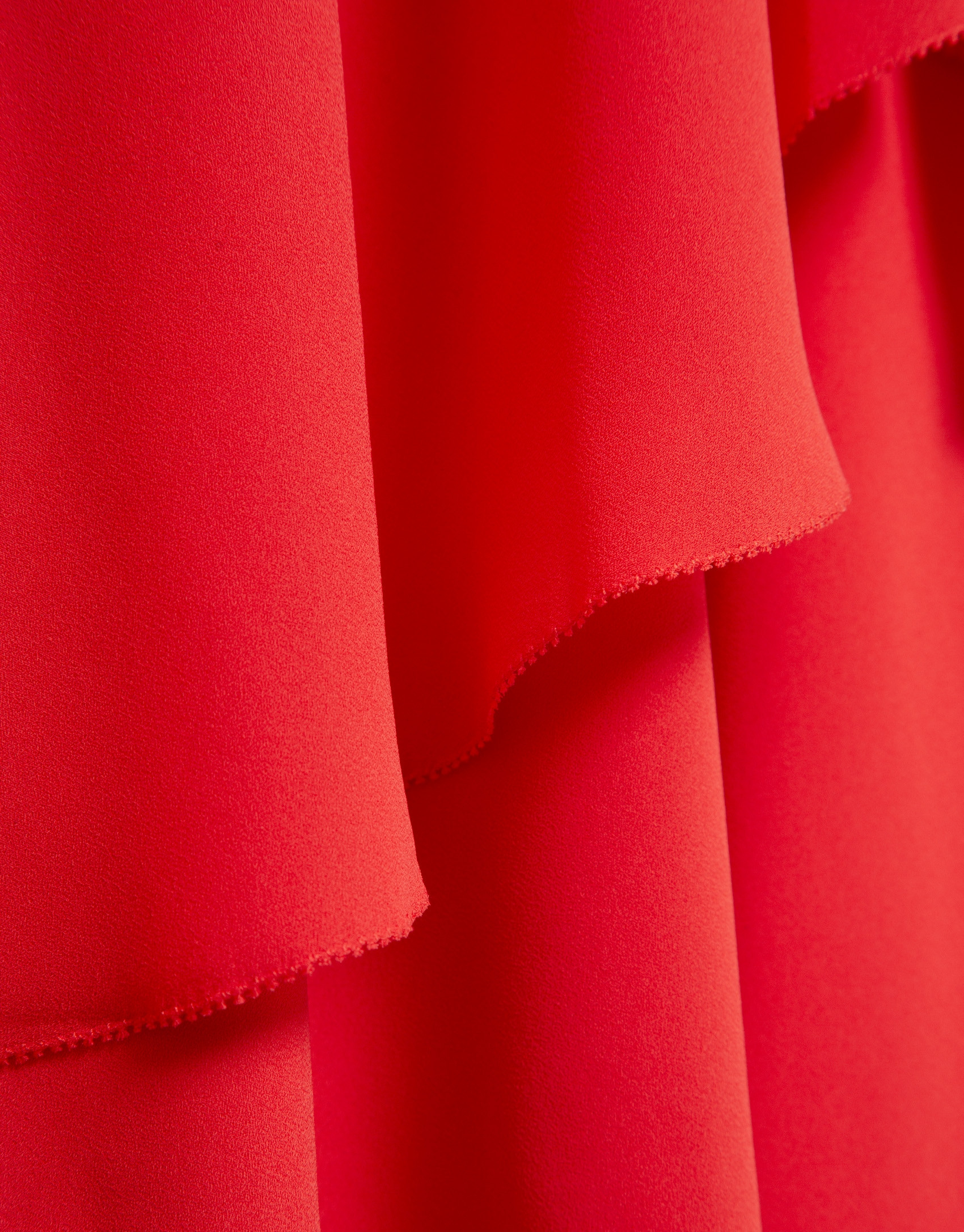 Red flowing chiffon ruffle dress - Woman | Roberto Verino
