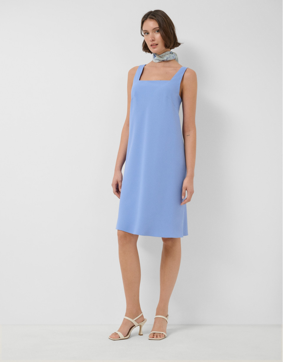 Vestido sisas crepé azul claro - Mujer - PV2026 | Roberto Verino