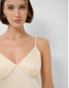 Vestido lencero de tirantes beige - Mujer | Roberto Verino