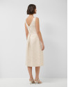 Vestido sisas beige jacquard floral plata ... | Roberto Verino