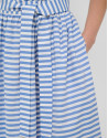 White cotton cross-strap dress with blue stripes | Roberto Verino